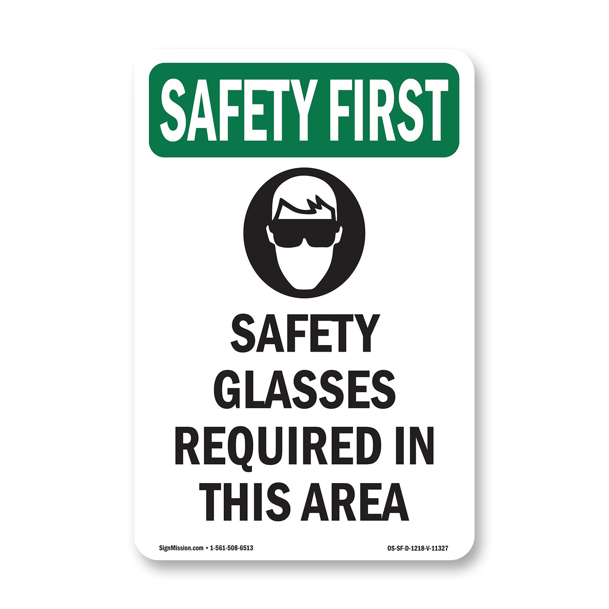 Safety Glasses Required Area Bilingual