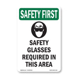 Safety Glasses Required Area Bilingual