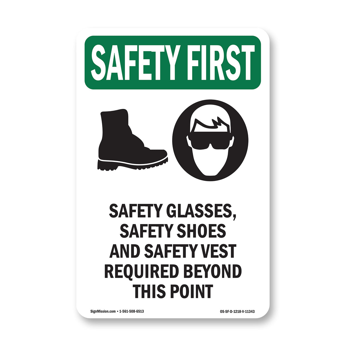 Safety Glasses, Safety Shoes With Symbol