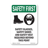 Safety Glasses, Safety Shoes With Symbol