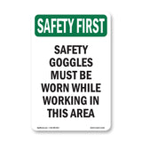 Safety Goggles Must Be Worn While