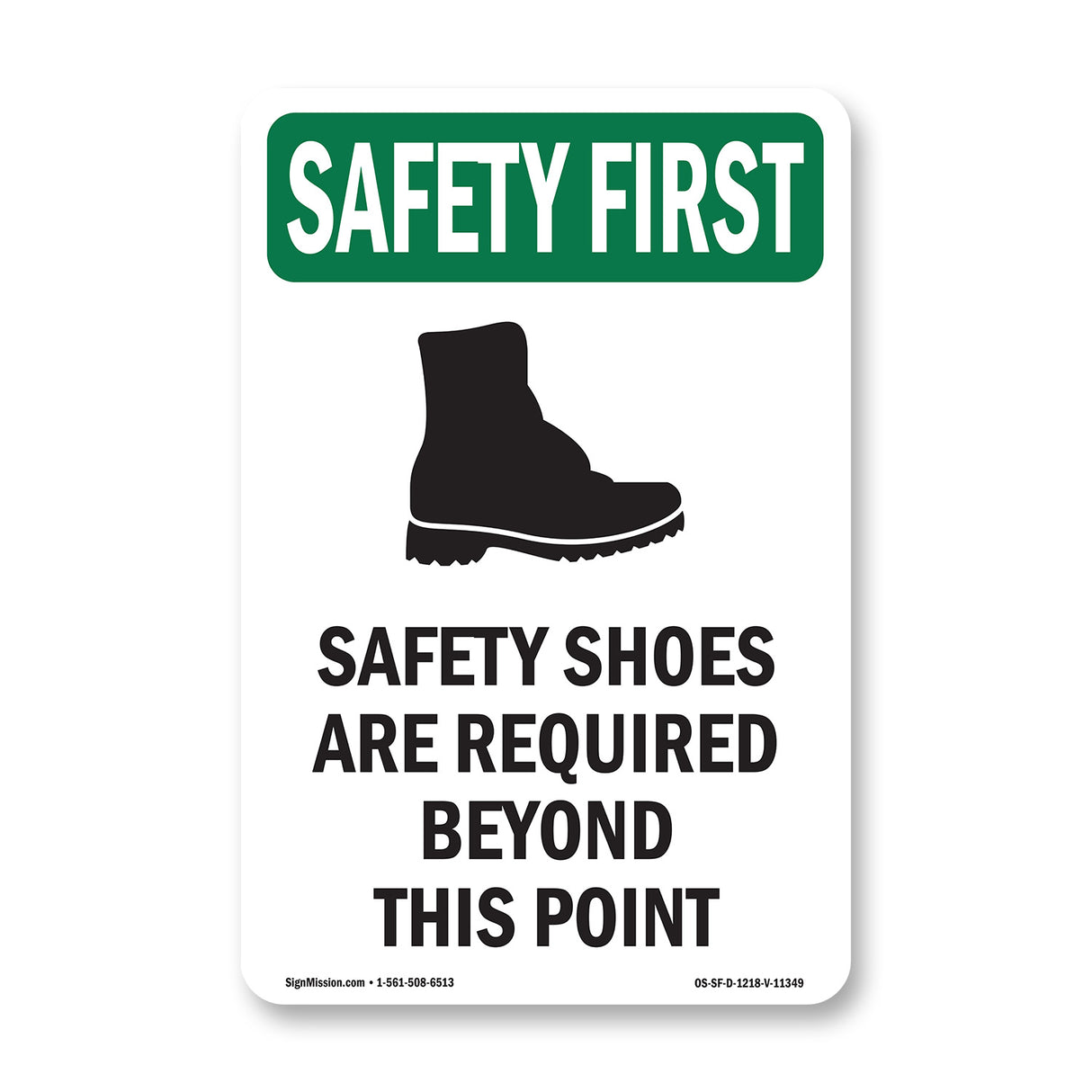 Safety Shoes Are Required Beyond With Symbol