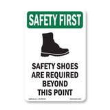 Safety Shoes Are Required Beyond With Symbol