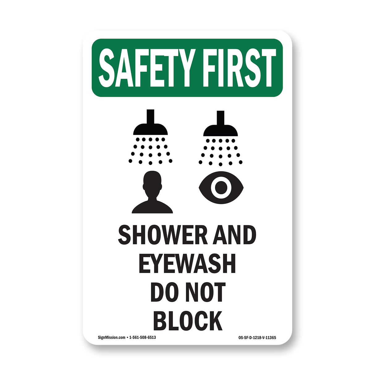 Shower And Eyewash Do Not Block With Symbol