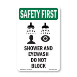 Shower And Eyewash Do Not Block With Symbol