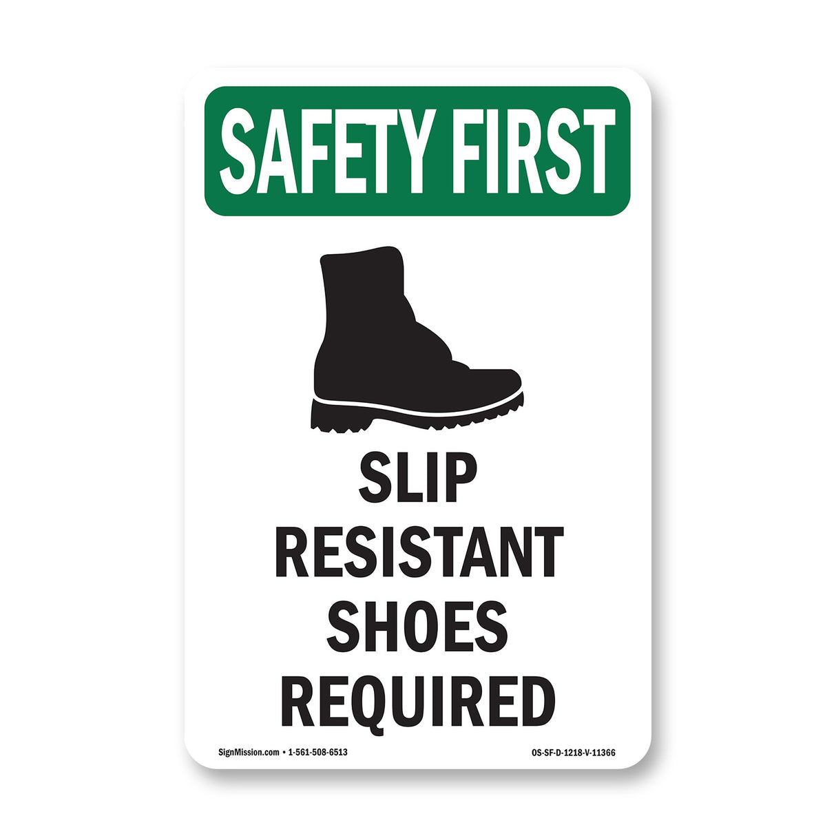 Slip Resistant Shoes Required With Symbol