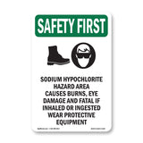 Sodium Hypochlorite Hazard Area With Symbol