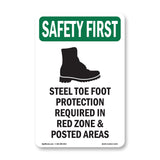 Steel Toe Foot Protection Required With Symbol
