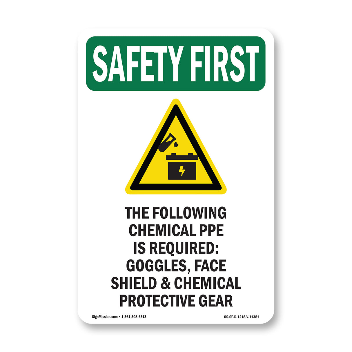 The Following Chemical PPE Required-With Symbol