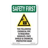The Following Chemical PPE Required-With Symbol