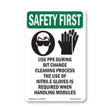 Use PPE During Bit Change Cleaning With Symbol