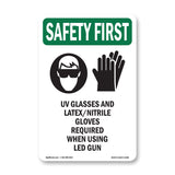 UV Glasses And Latex Nitrile With Symbol