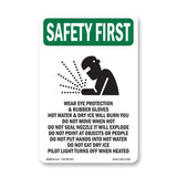 Wear Eye Protection & Rubber With Symbol