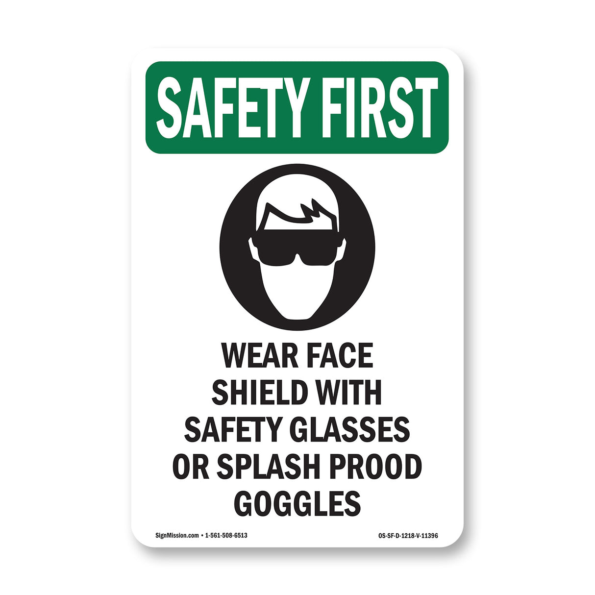 Wear Face Shield With Safety With Symbol
