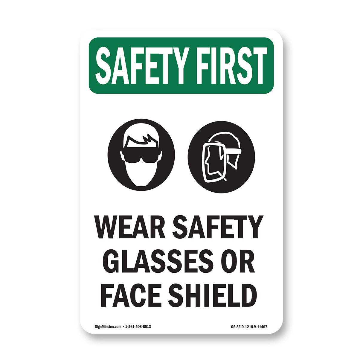 Wear Safety Glasses Or Face Shield With Symbol