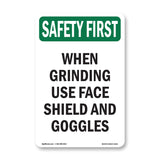 When Grinding Use Face Shield With Symbol