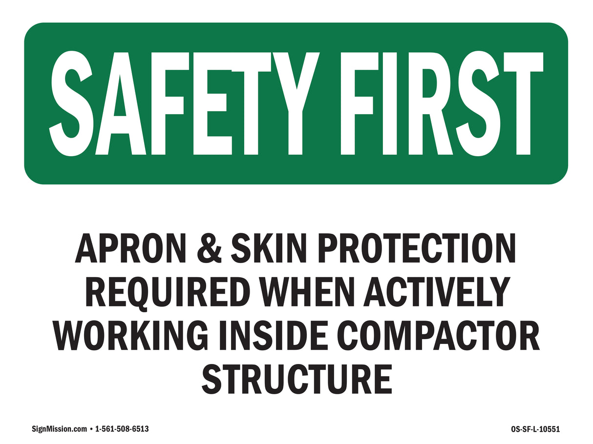 Apron & Skin Protection Required When Actively