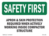 Apron & Skin Protection Required When Actively