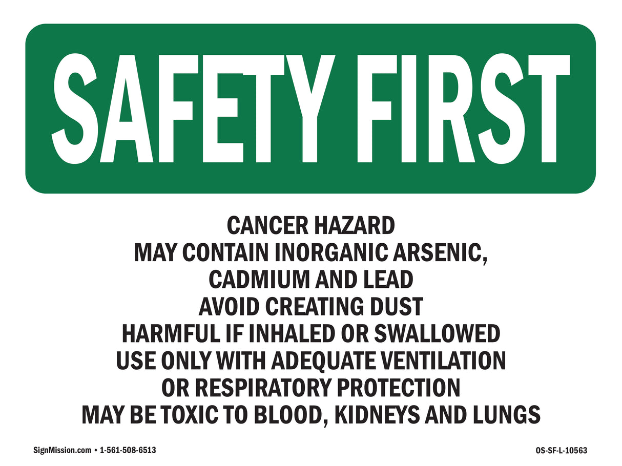 Cancer Hazard May Contain Inorganic Arsenic,