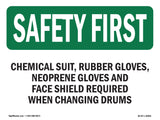 Chemical Suit, Rubber Gloves, Neoprene Gloves