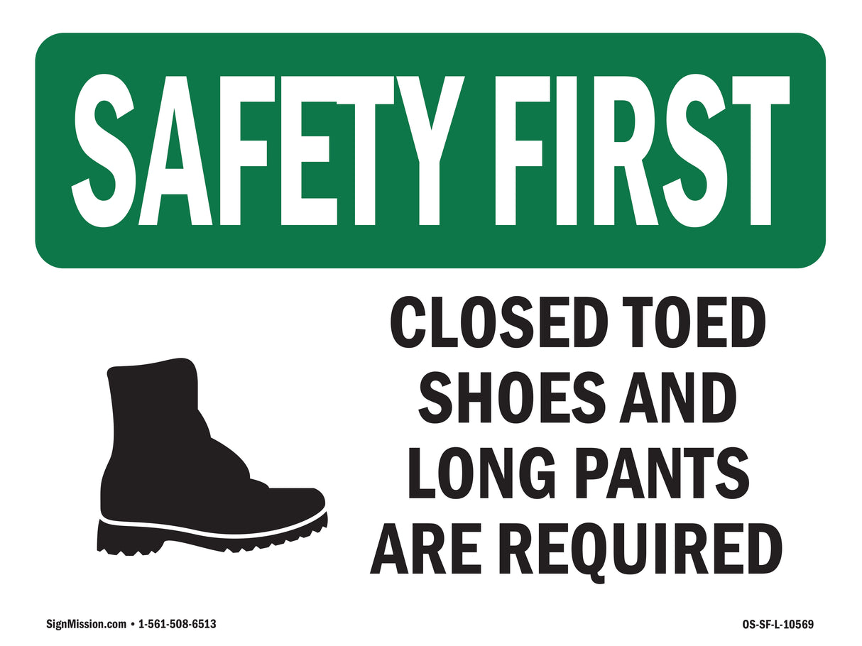 Closed Toed Shoes And Long Pants With Symbol