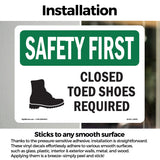 Closed Toed Shoes Required With Symbol