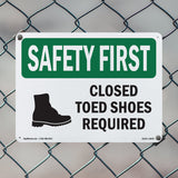 Closed Toed Shoes Required With Symbol