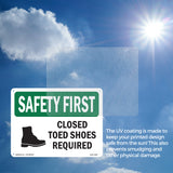 Closed Toed Shoes Required With Symbol