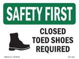 Closed Toed Shoes Required With Symbol
