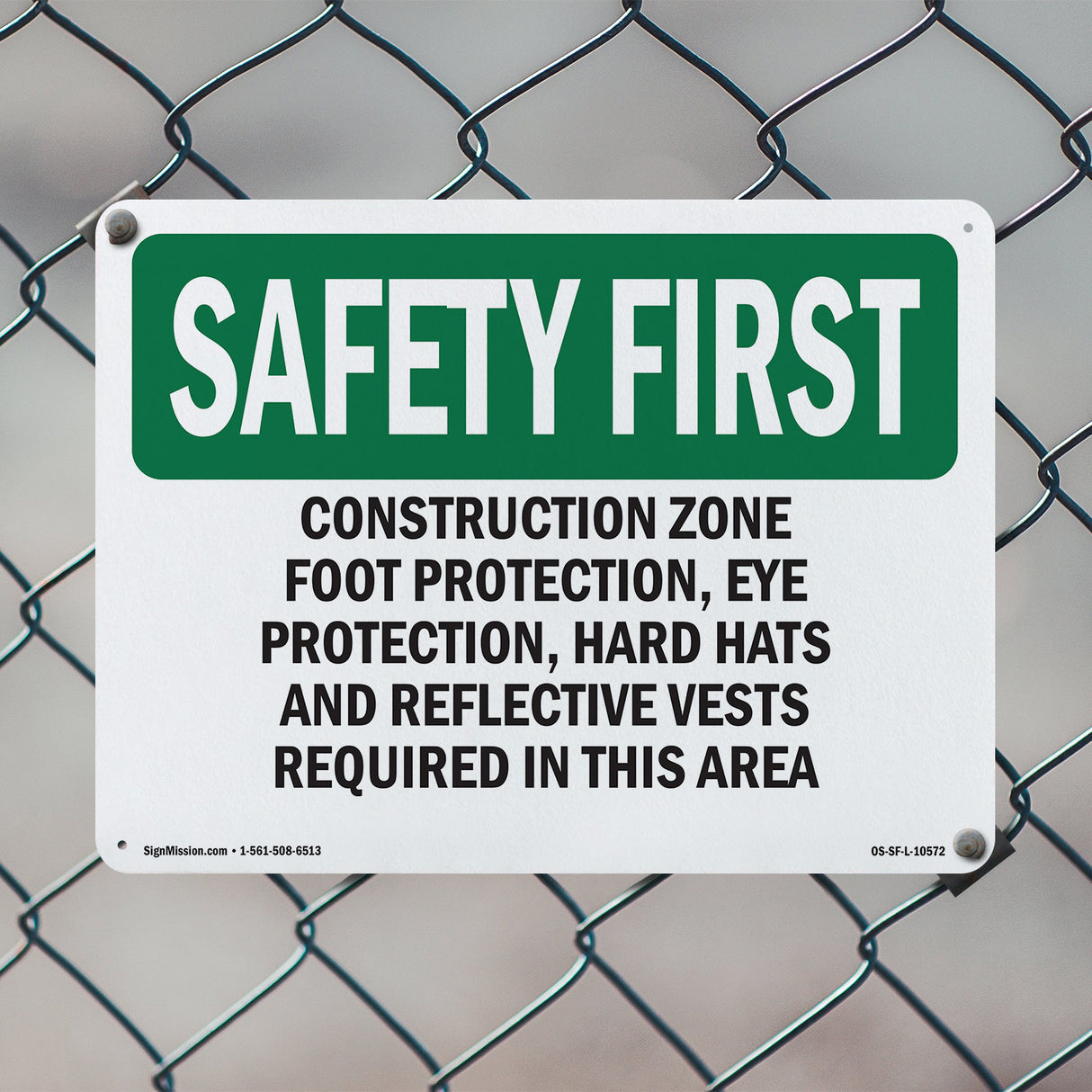 Construction Zone Foot Protection, Eye Protection,