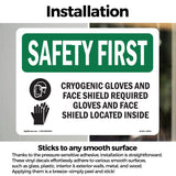 Cryogenic Gloves And Face Shield With Symbol