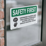 Cryogenic Gloves And Face Shield With Symbol