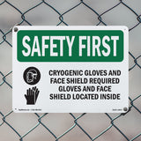 Cryogenic Gloves And Face Shield With Symbol