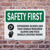 Cryogenic Gloves And Face Shield With Symbol