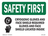 Cryogenic Gloves And Face Shield With Symbol