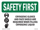 Cryogenic Gloves And Face Shield With Symbol