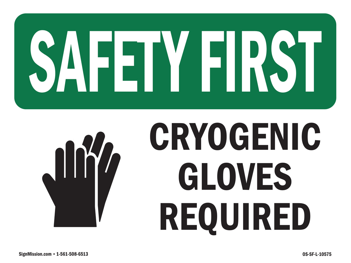 Cryogenic Gloves Required With Symbol