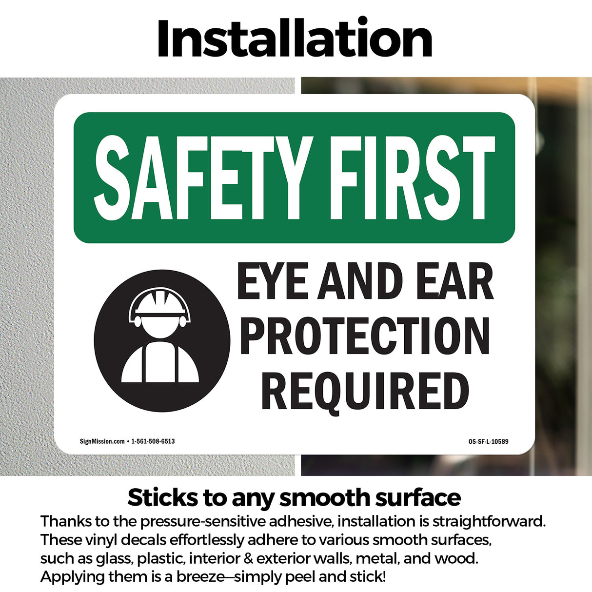 Eye And Ear Protection Required With Symbol