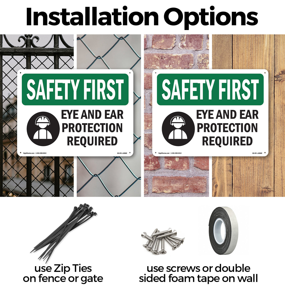 Eye And Ear Protection Required With Symbol