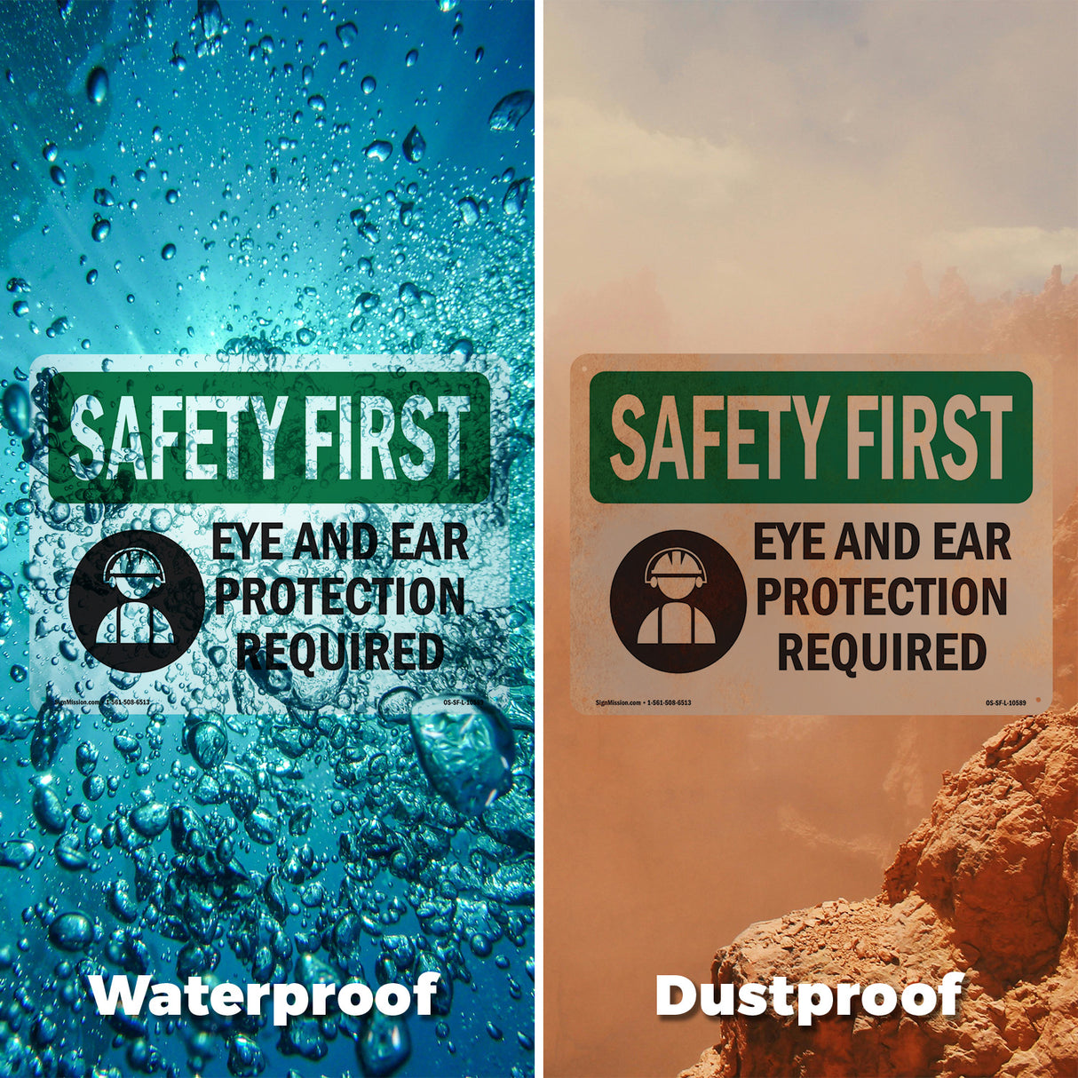 Eye And Ear Protection Required With Symbol