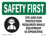 Eye And Ear Protection Required With Symbol