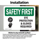 Eye Protection & Gloves Required With Symbol