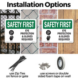 Eye Protection & Gloves Required With Symbol