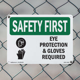 Eye Protection & Gloves Required With Symbol