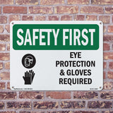 Eye Protection & Gloves Required With Symbol