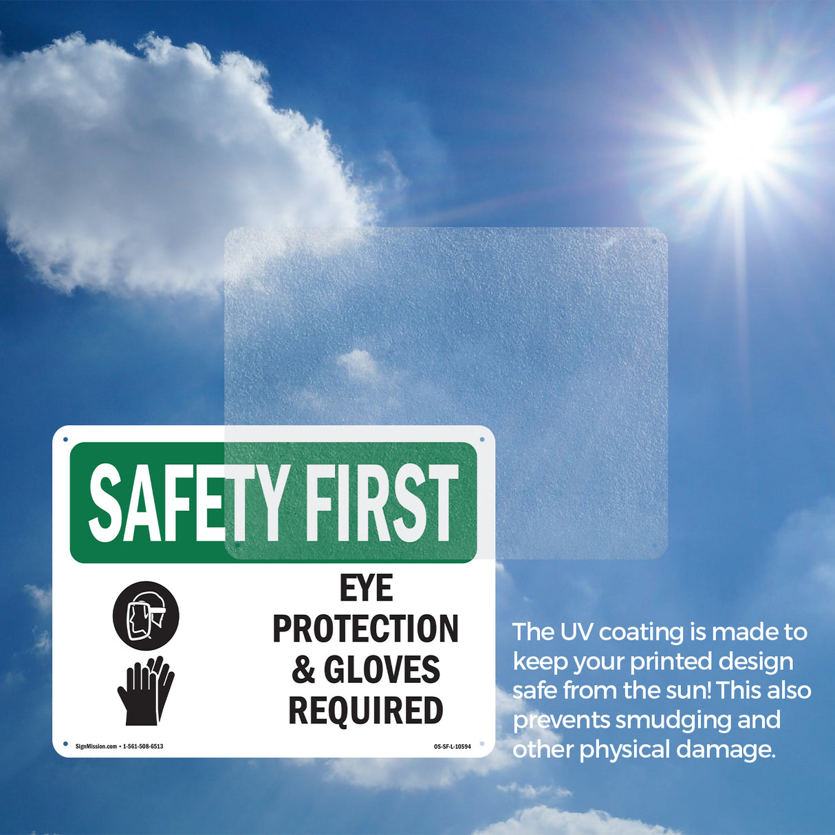 Eye Protection & Gloves Required With Symbol