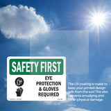 Eye Protection & Gloves Required With Symbol