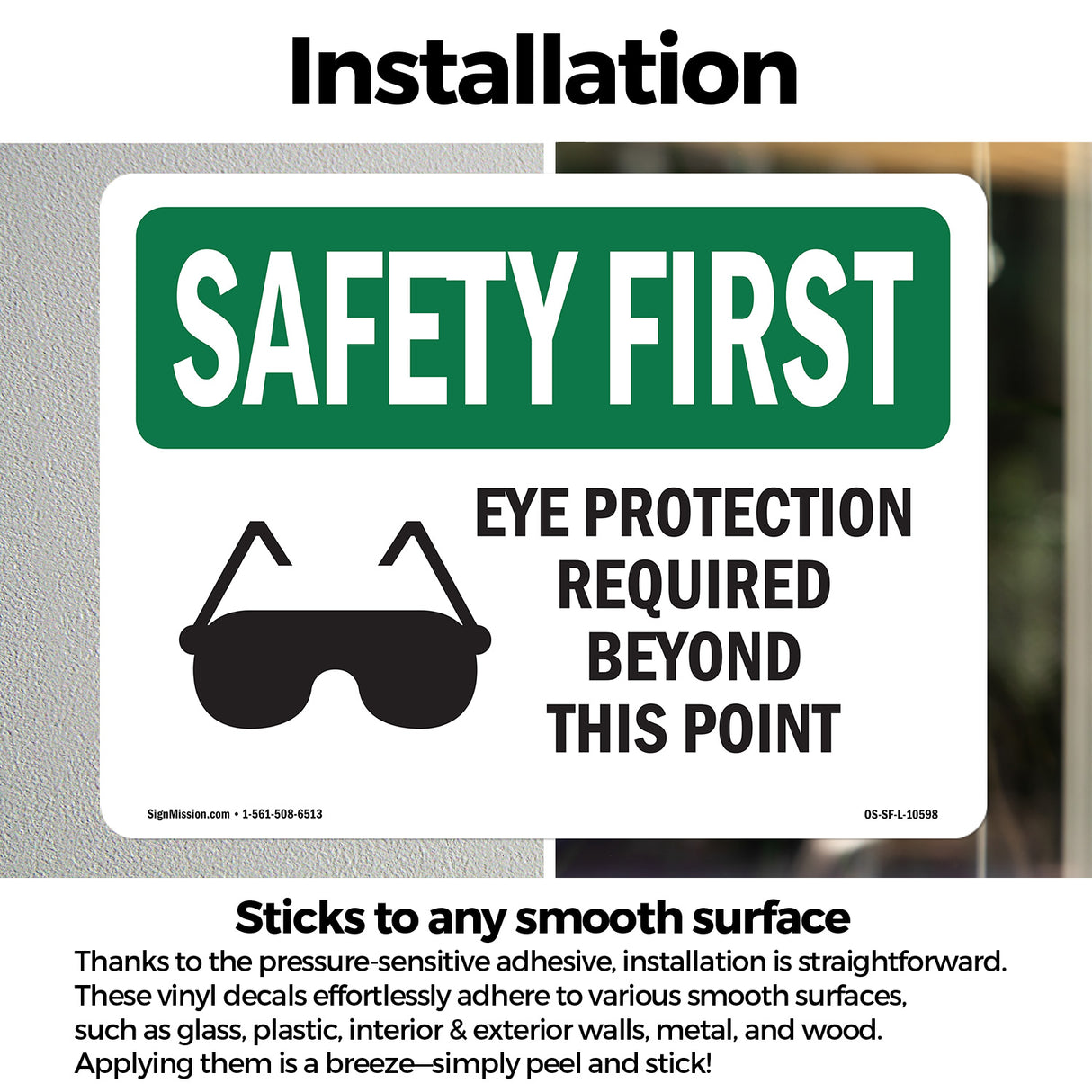 Eye Protection Required Beyond With Symbol