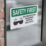 Eye Protection Required Beyond With Symbol