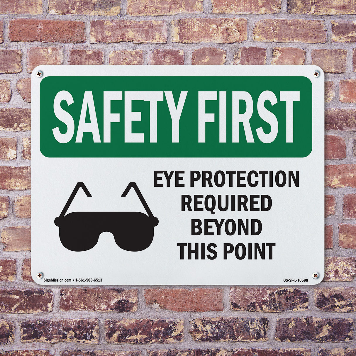Eye Protection Required Beyond With Symbol